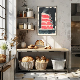 Climbing the Cake Poster Vintage Travel Wall Art