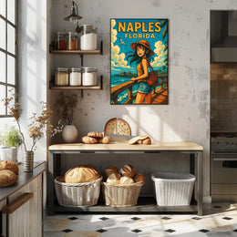 Naples Florida Adventure Poster Coastal Wall Art Decor