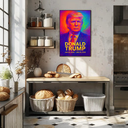 Donald Trump 47th President of the United States Neon Gradient Overlay Poster