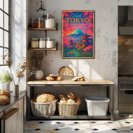 Visit Tokyo Cherry Blossoms Mount Fuji Poster