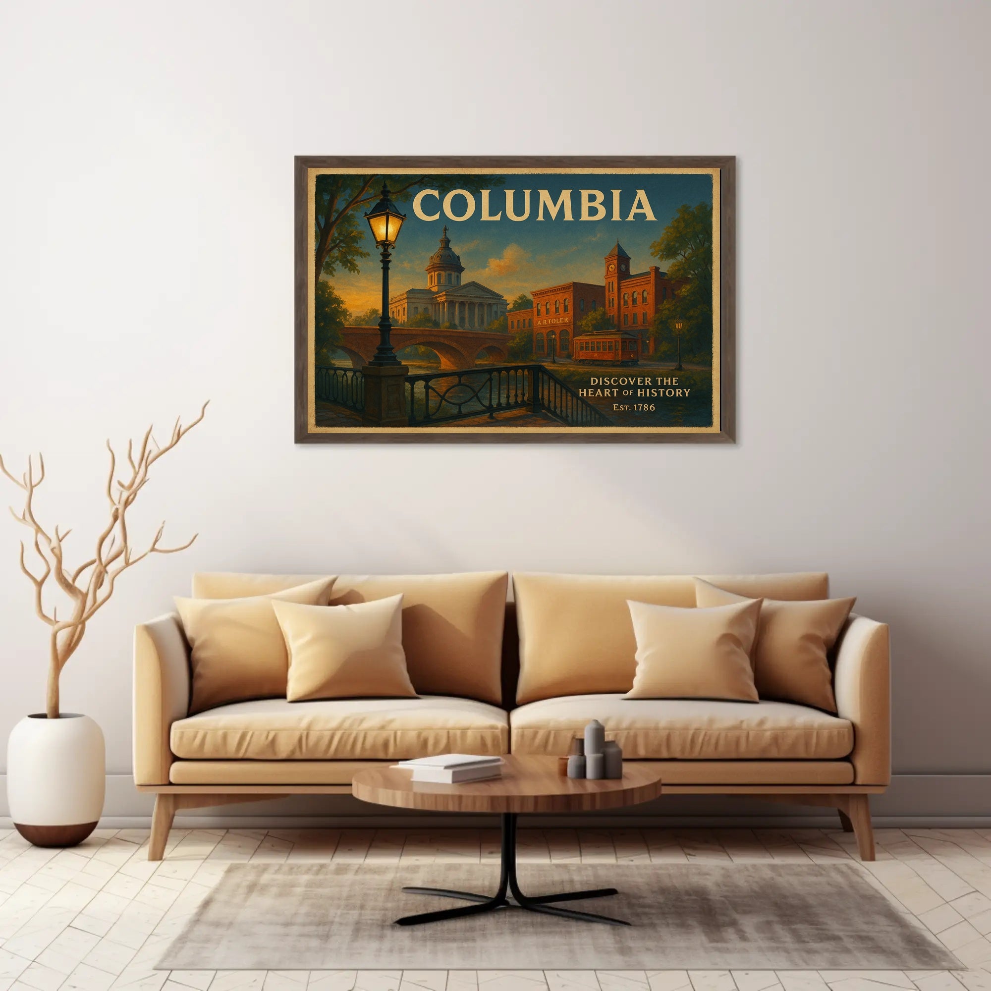 Columbia Historic Charm Travel Poster Print