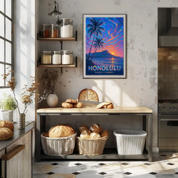 Honolulu Sunset Oahu, Hawaii Poster
