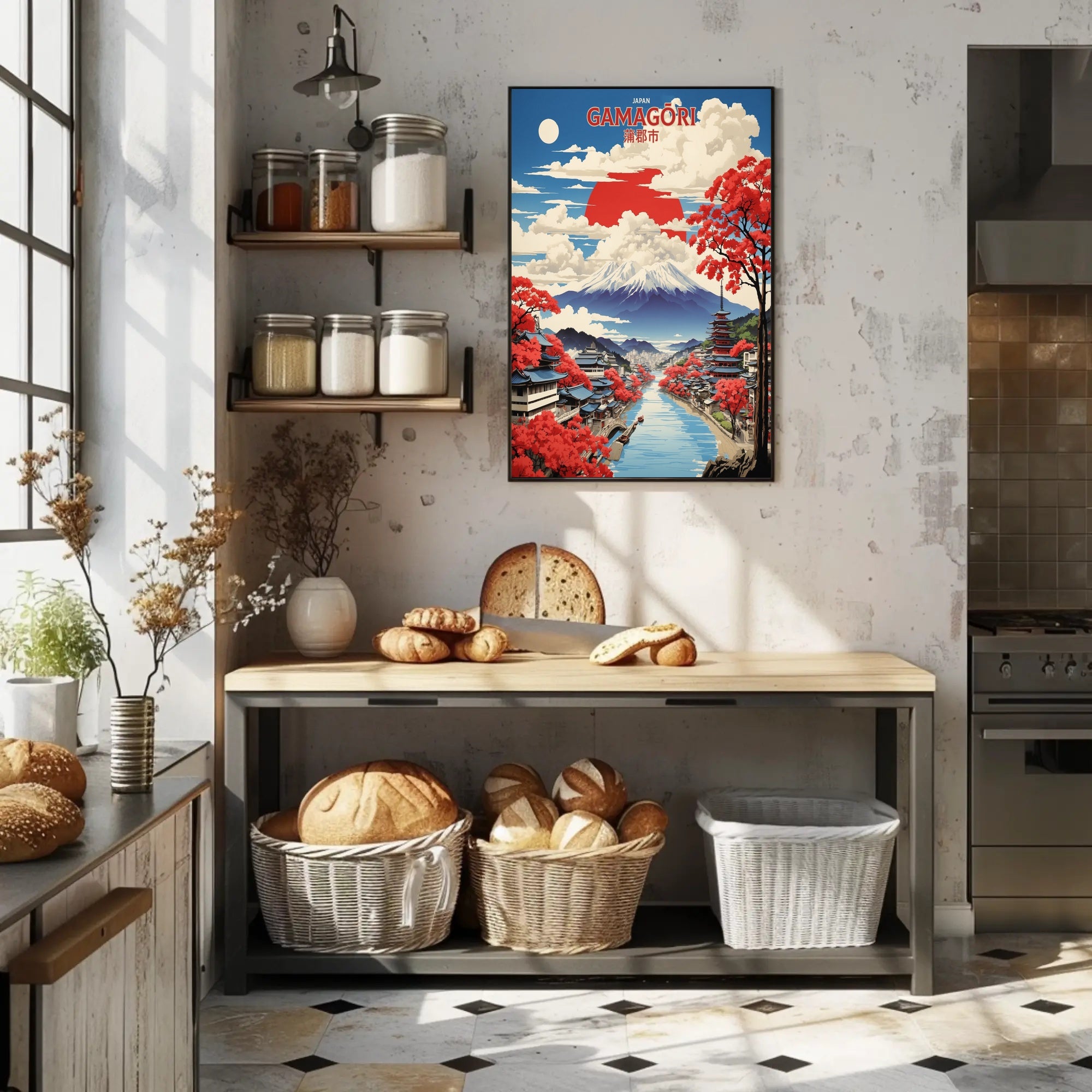 Gamagōri Mount Fuji Scenic Art Print - Cultural Poster