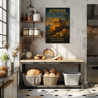 Athens Heritage Vintage Poster: Ancient Greek Inspiration