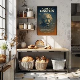 Albert Einstein Vintage Science Poster with Inspirational Quote