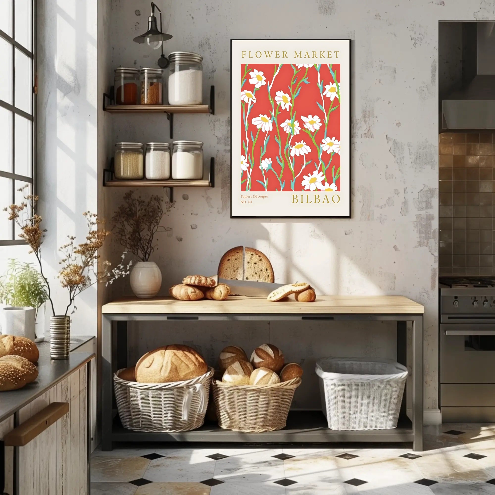 Flower Market Bilbao Poster