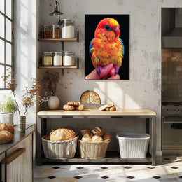 Vibrant Parrot Portrait Poster
