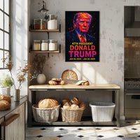 Trump Modern Resolve Neon Futurism Poster