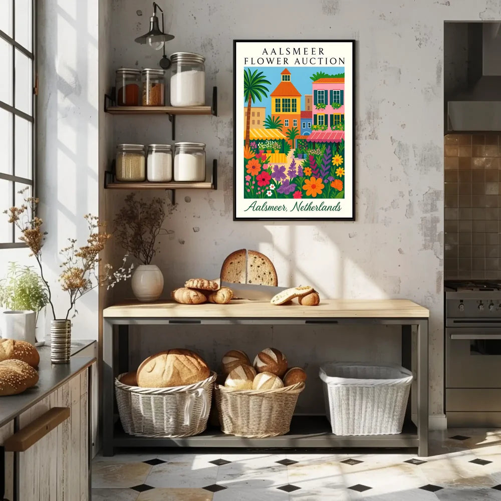 Aalsmeer Flower Auction Vintage Art Deco Poster