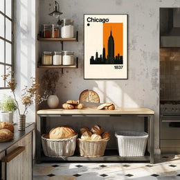 Chicago Cityscape Silhouette Art Print Travel Poster