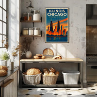 Illinois Chicago The Heartbeat of the Midwest Poster