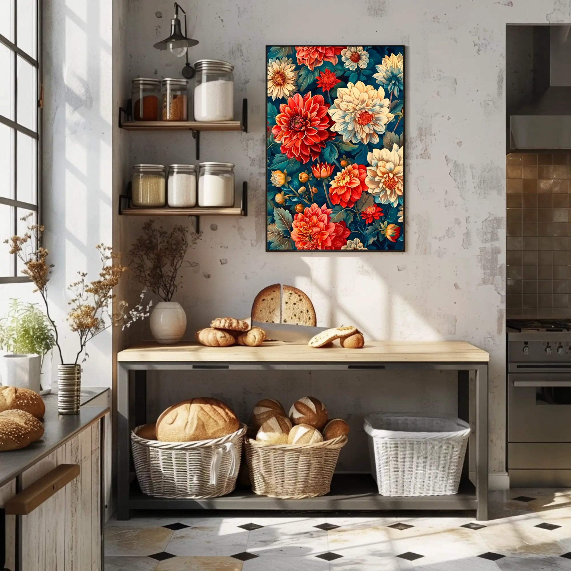 Vibrant Floral Garden Artistic Masterpiece Poster