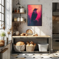 Vivid Crow Portrait Art Print Wall Decor for Home and Office PosterGoat