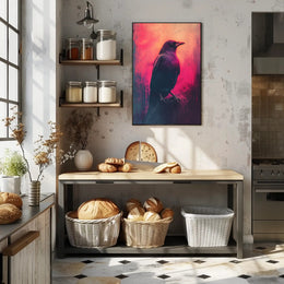 Vivid Crow Portrait Art Print Wall Decor for Home and Office PosterGoat