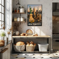 New York City Block Style Poster Abstract Wall Art