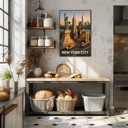 New York City Block Style Poster Abstract Wall Art