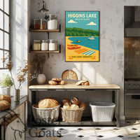Higgins Lake Michigan Travel Poster