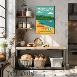 Higgins Lake Michigan Travel Poster