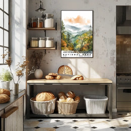 Great Smoky Mountains Watercolor Wall Art Poster