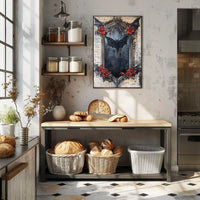 Gothic Bat Dark Roses Artistic Pop Culture Poster