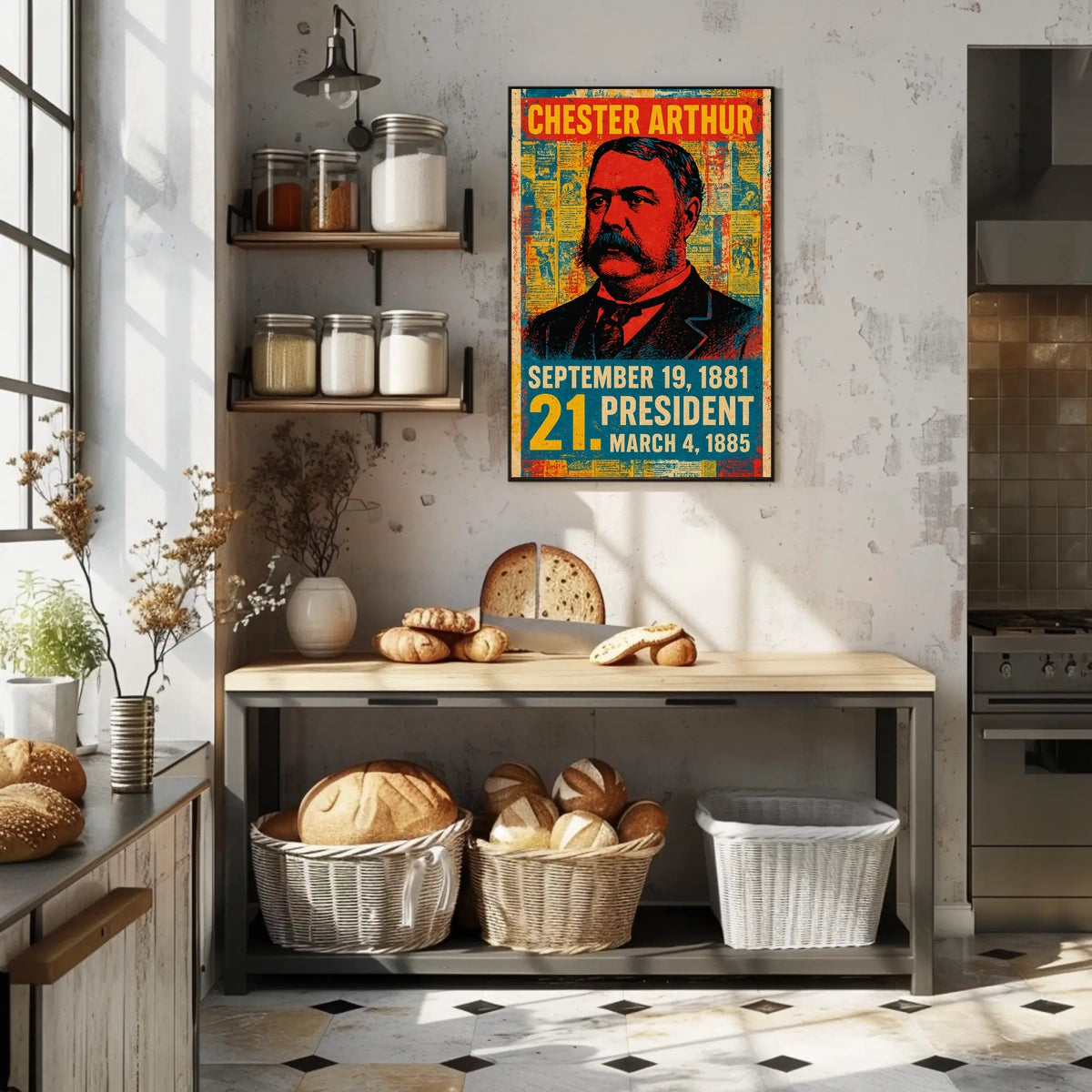 Chester A. Arthur 21st President of the United States Street Art Mashup Poster