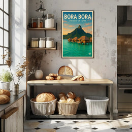 Bora Bora Vintage Travel Poster: Serene Overwater Paradise PosterGoat