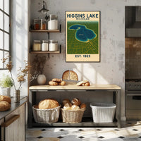Higgins Lake Tranquil Vintage Travel Poster