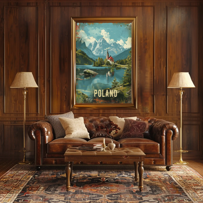 Scenic Mountains And Church Poland Travel Poster