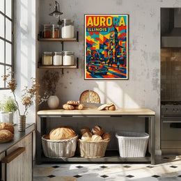 Aurora, Illinois Vibrant Cityscape Poster