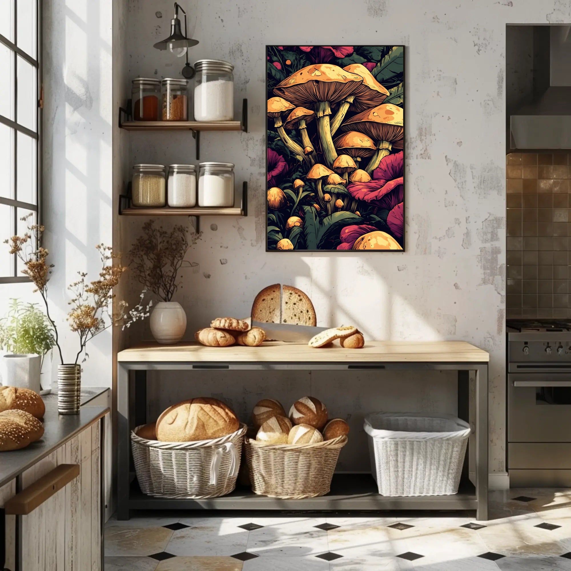 Enchanted Forest Mushroom Wall Art Print
