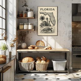 Florida Landmarks And Wildlife Poster