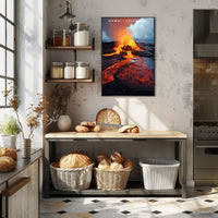 Hawaii Volcano Eruption Poster Travel Wall Art