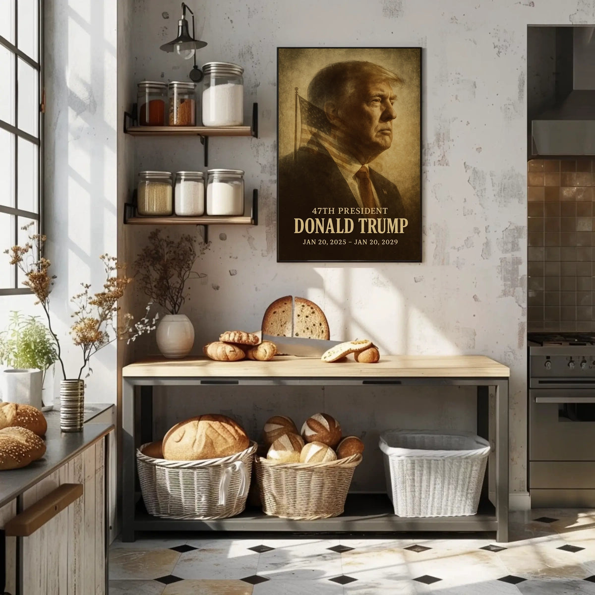 Trump Vision Promise Vintage Sepia Patriotic Poster