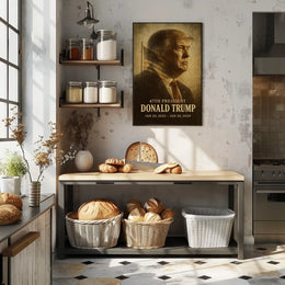 Trump Vision Promise Vintage Sepia Patriotic Poster