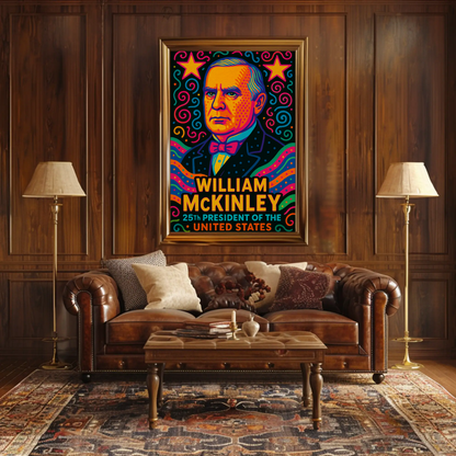 William McKinley President Vibrant Pop Art History Poster