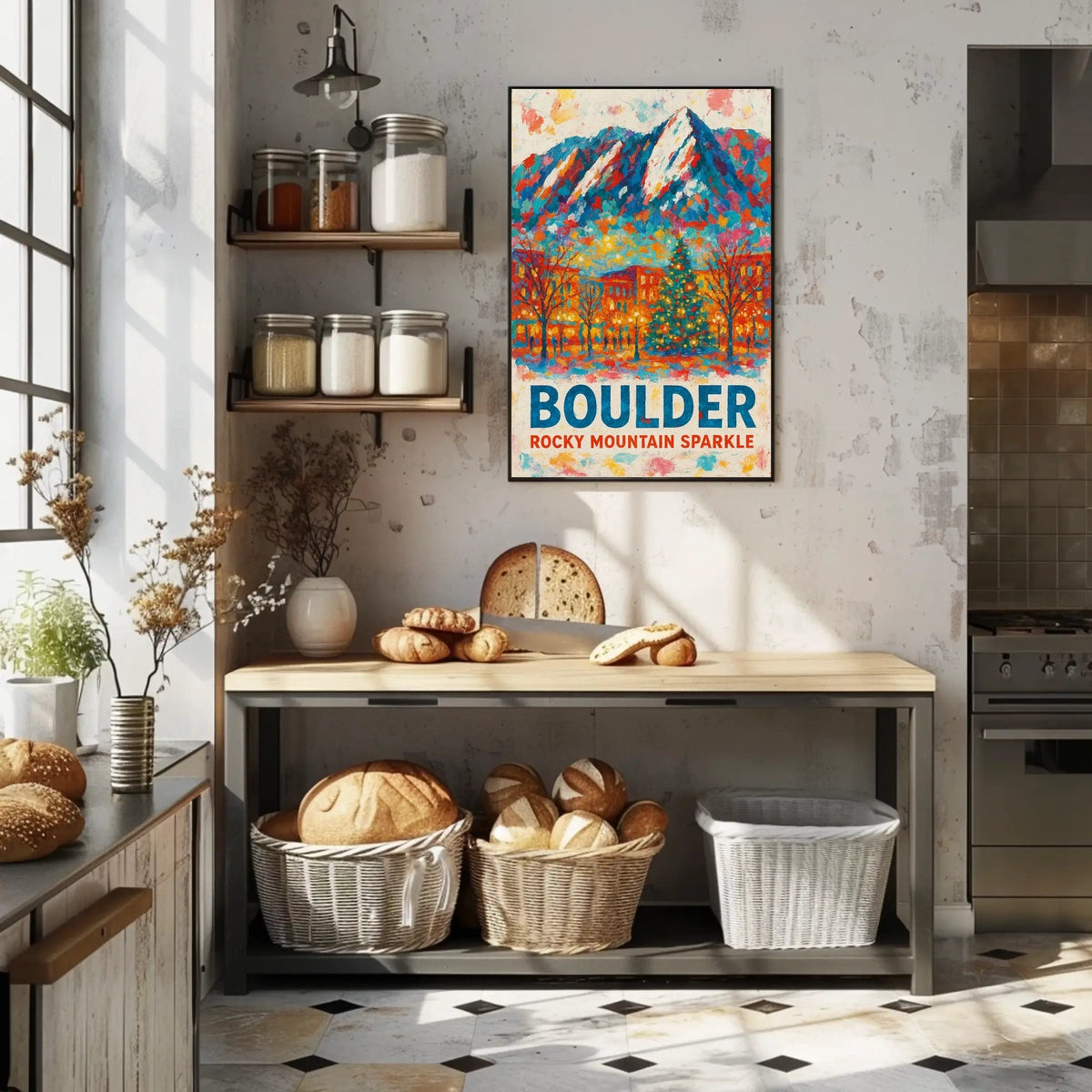 Boulder Rocky Mountain Sparkle Poster