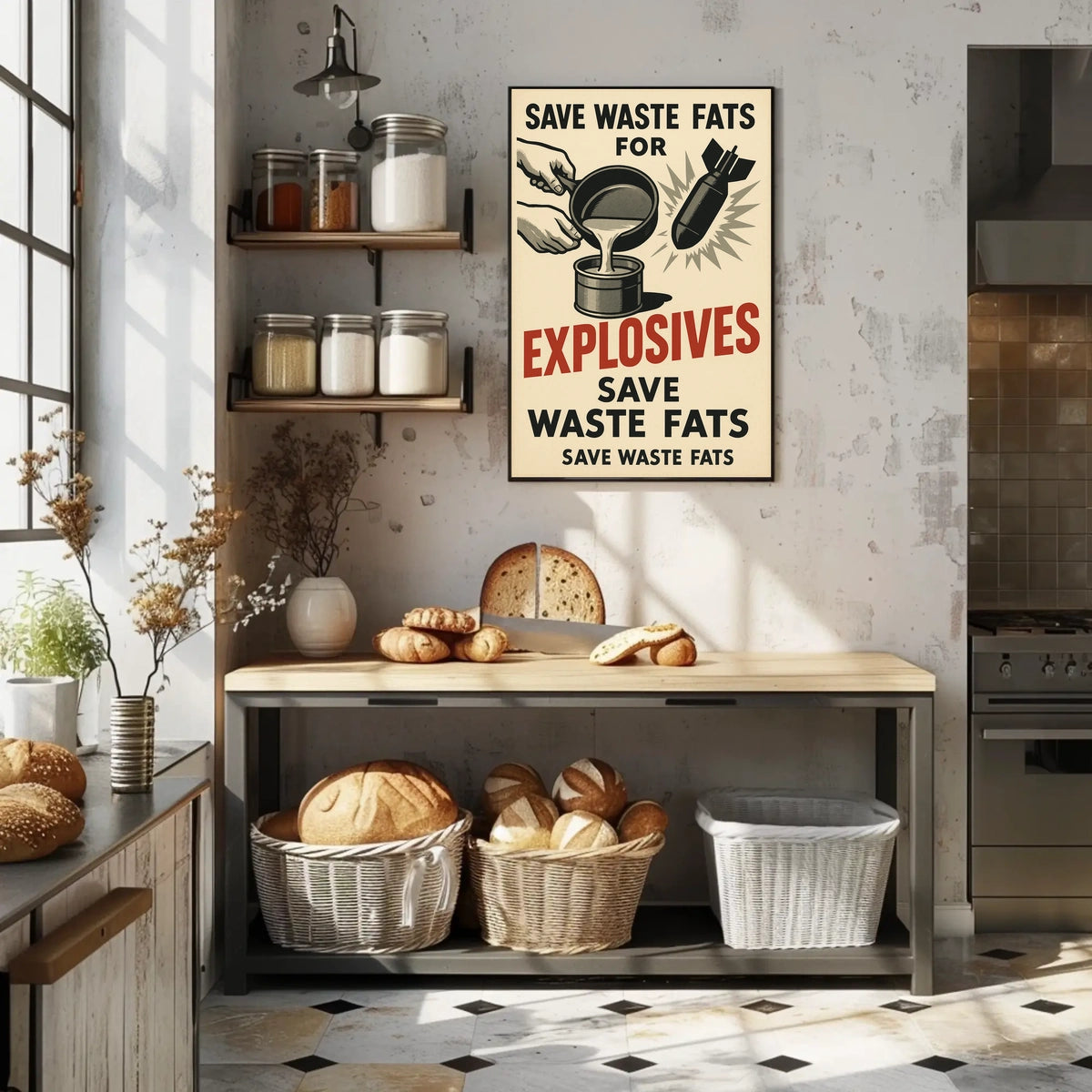 Save Waste Fats for Explosives Poster