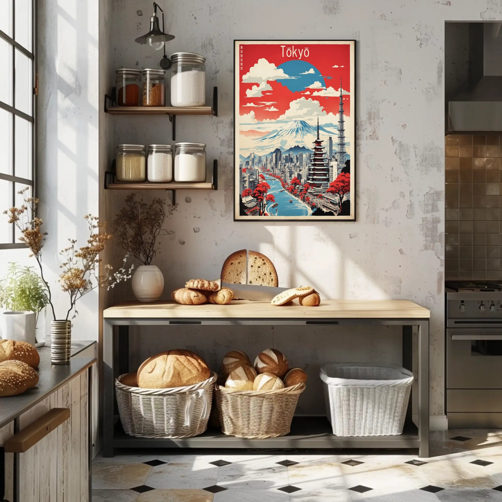 Tokyo Tradition Meets Modernity Travel Poster