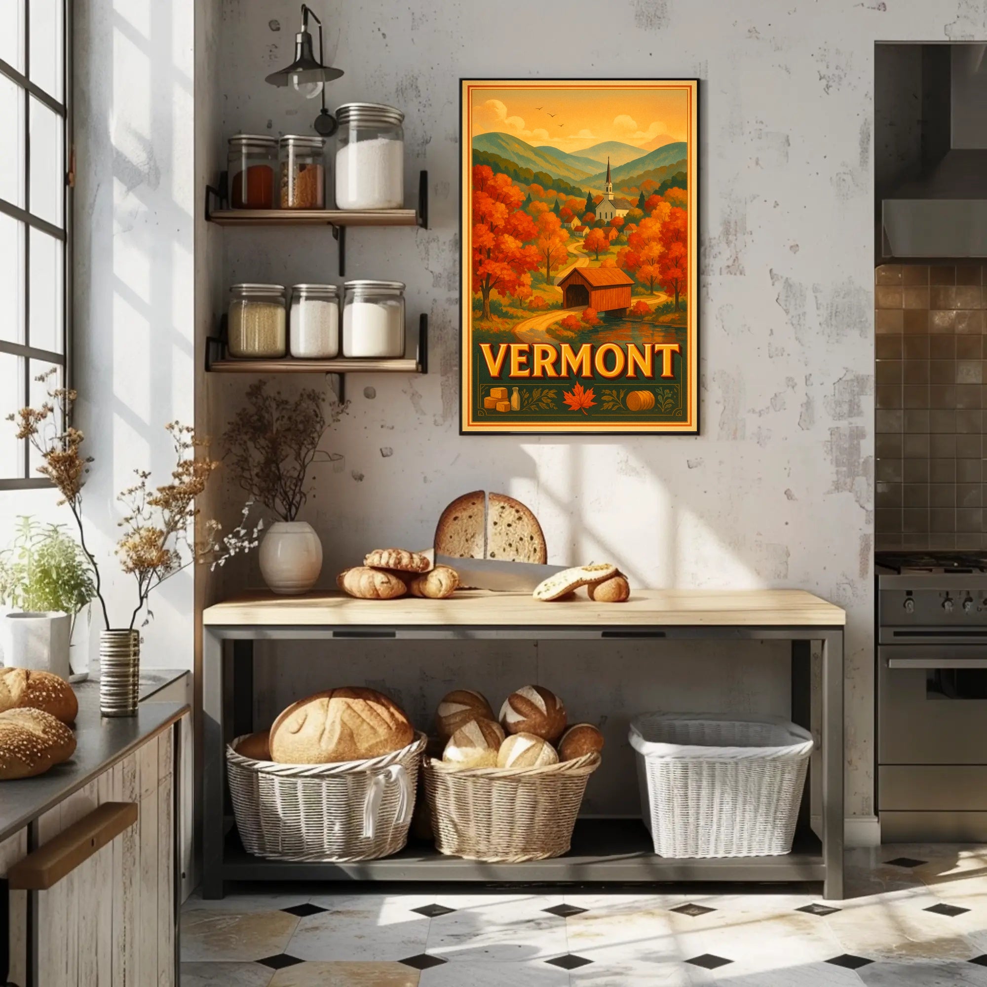 Vermont Autumn Scenic Poster Wall Art Print