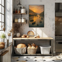 River Dart At Dusk Boats And Soft Warm Sunset Light Poster