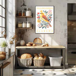 Yellowhammer Bird Alabama Nature Art Poster Print