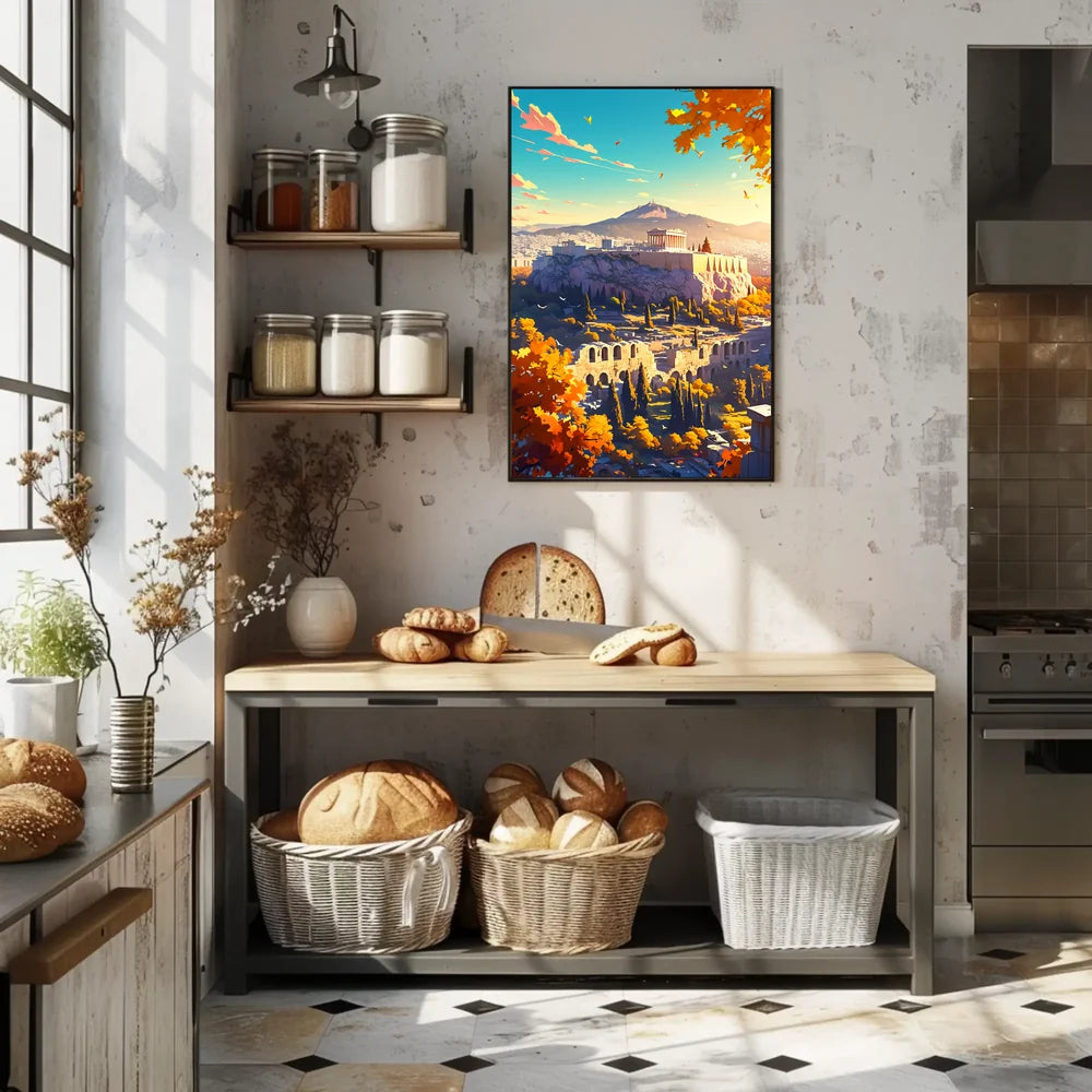 Ancient Greece Acropolis Poster: Timeless Autumn Beauty