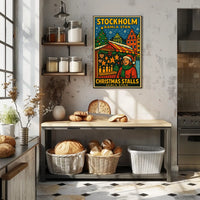 Stockholm Christmas Stalls Poster