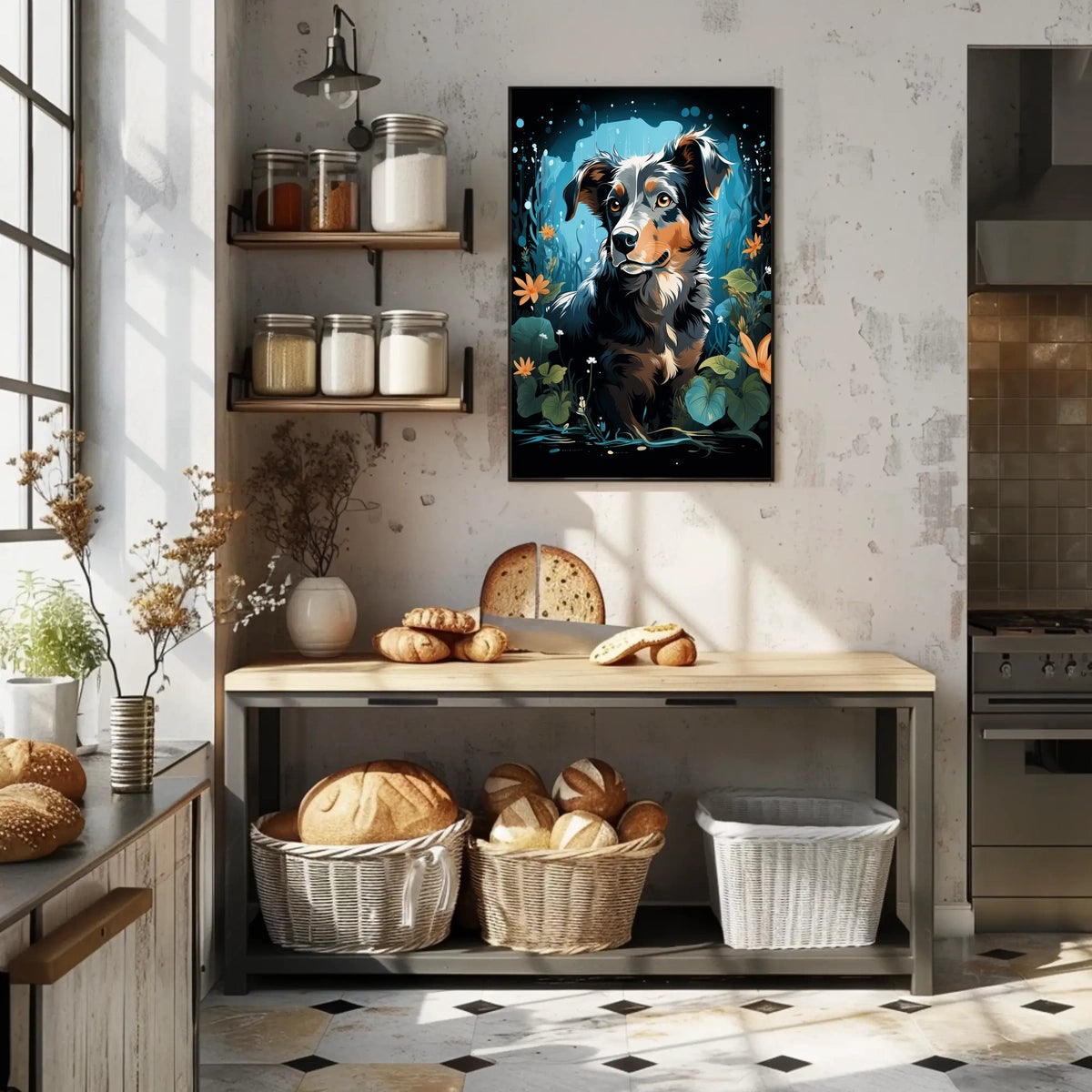 Enchanted Canine In Bloom Poster