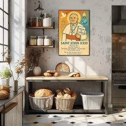 Saint John XXIII Vintage Religious Art Poster