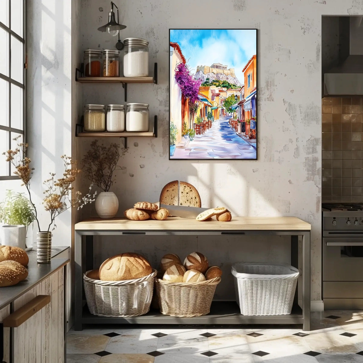 Greece Athens Acropolis Street View Poster