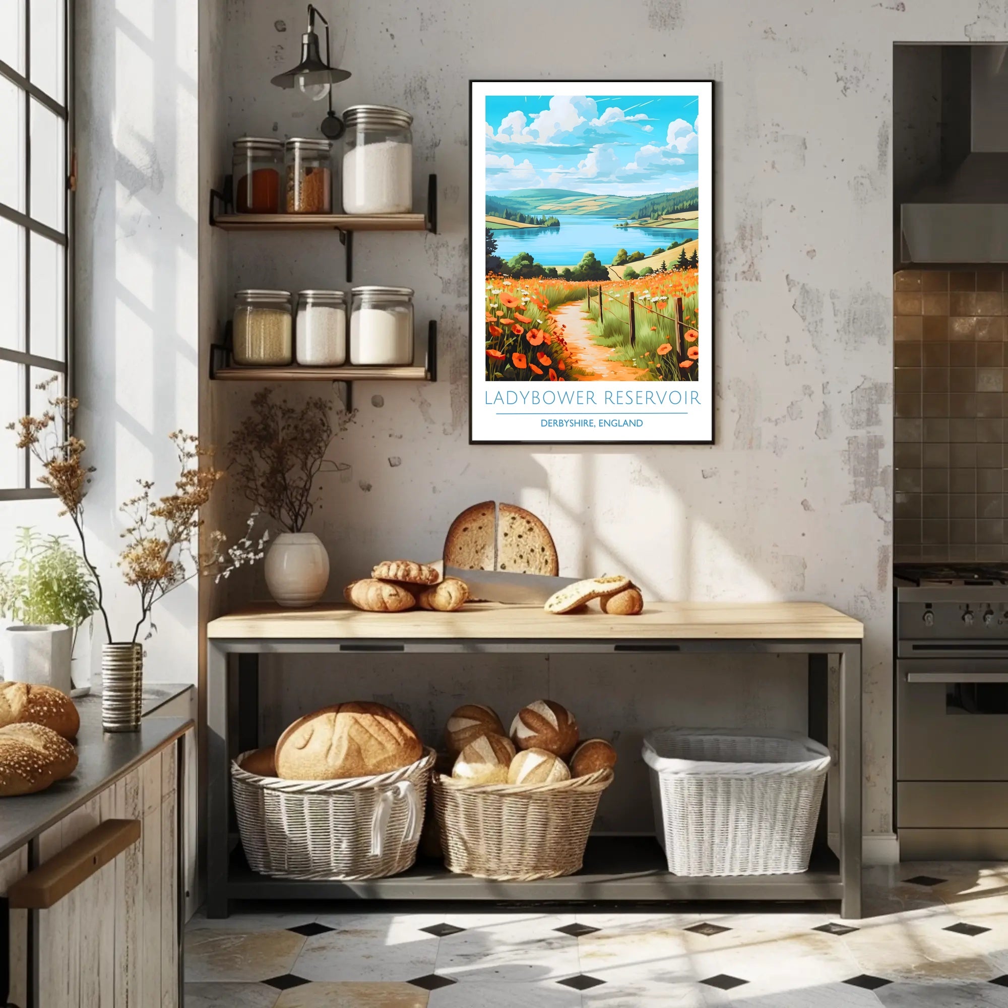 Ladybower Reservoir England Scenic Travel Poster