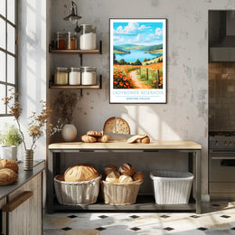 Ladybower Reservoir England Scenic Travel Poster