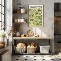 Yellowstone National Park Map Poster PosterGoat