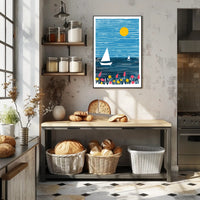 Seascape Poster Modern Coastal Wall Art Print
